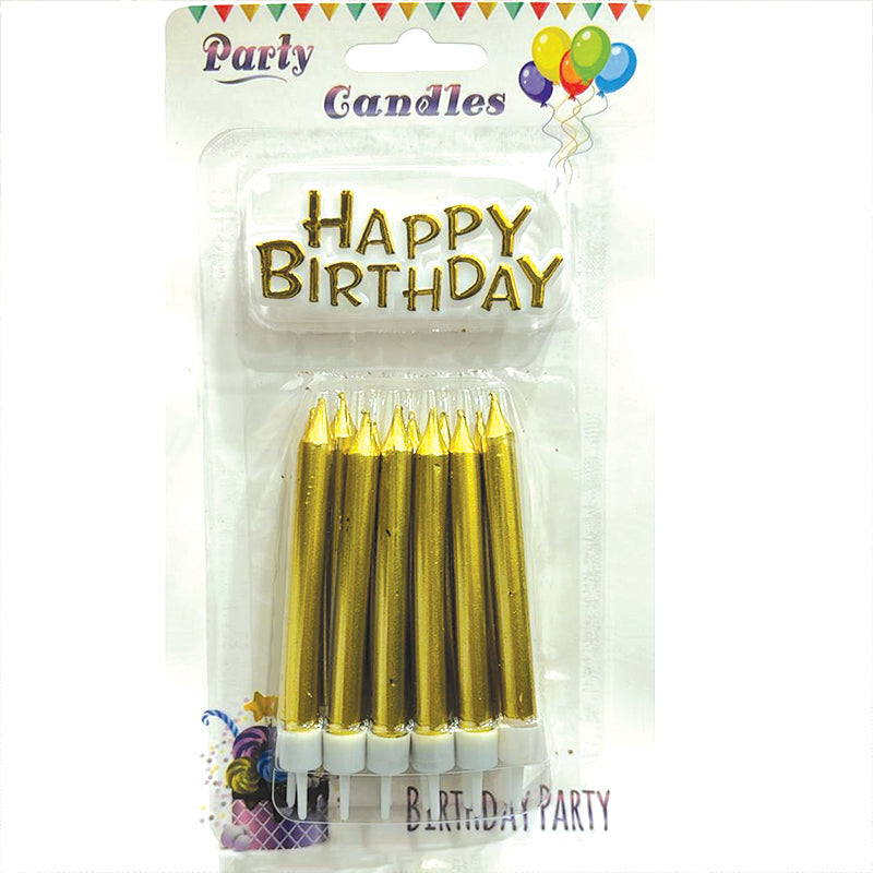12 in 1 Gold Birthday Candle