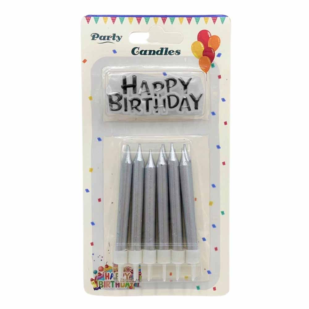 12 in 1 SILVER Birthday Candle