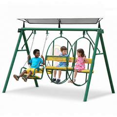 2 Inch Iron Swing 2 Games with Canopy