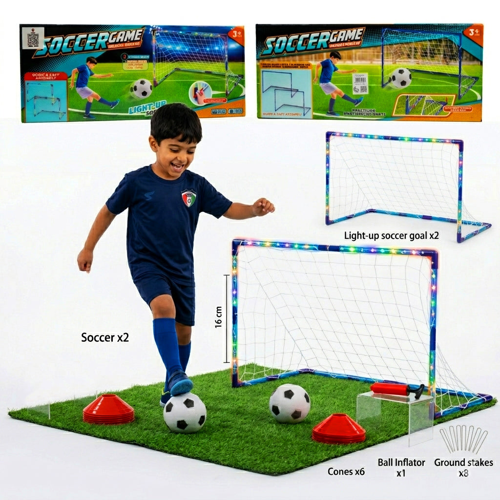 2 pieces of glowing plastic goal