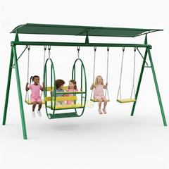 2 Inch Iron Swing 4 Games with Canopy