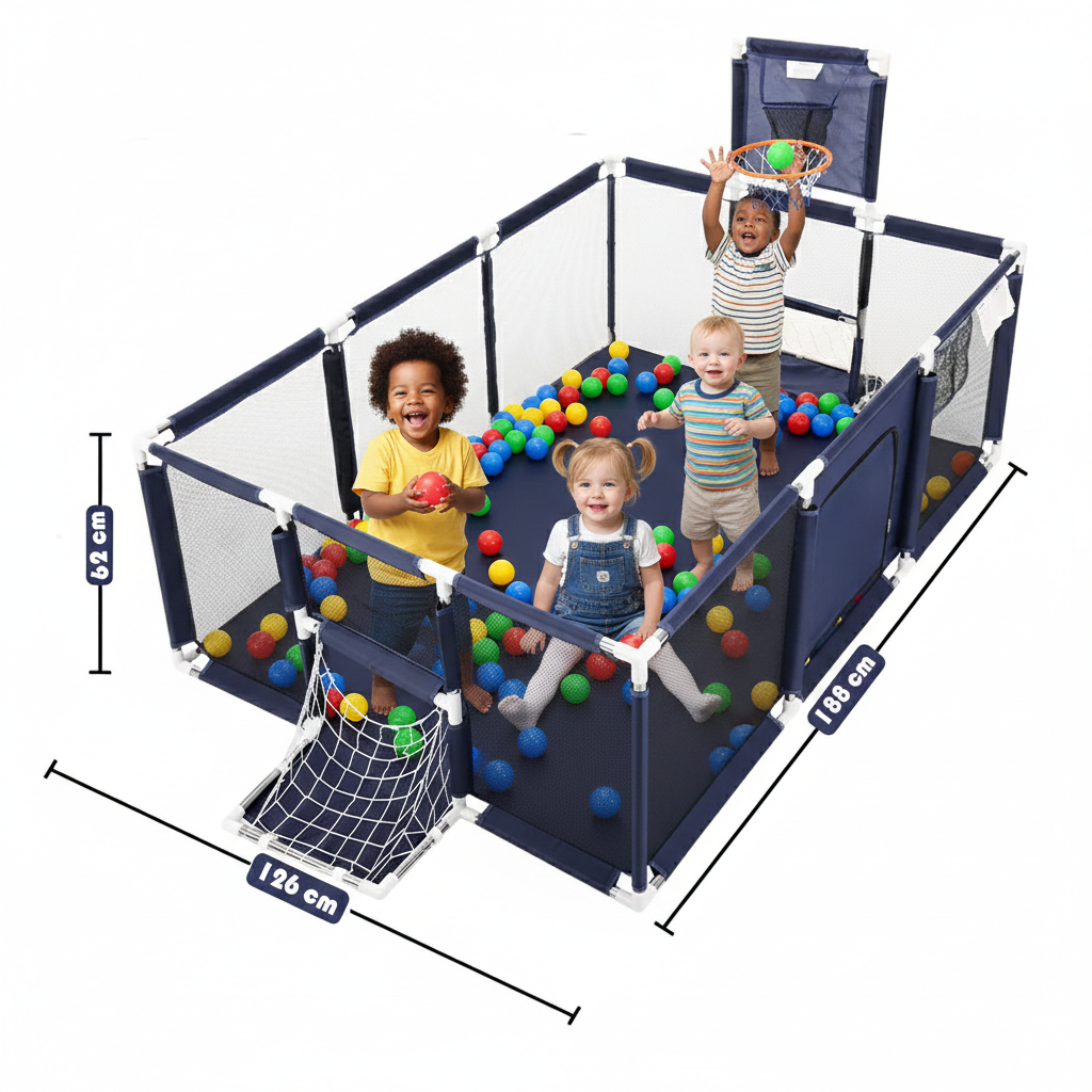 Children's hurdle with 30 balls - blue