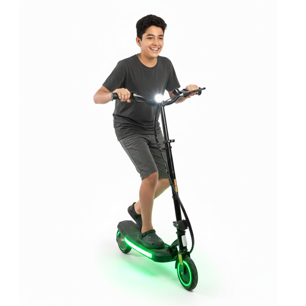 Lighted electric scooter - green