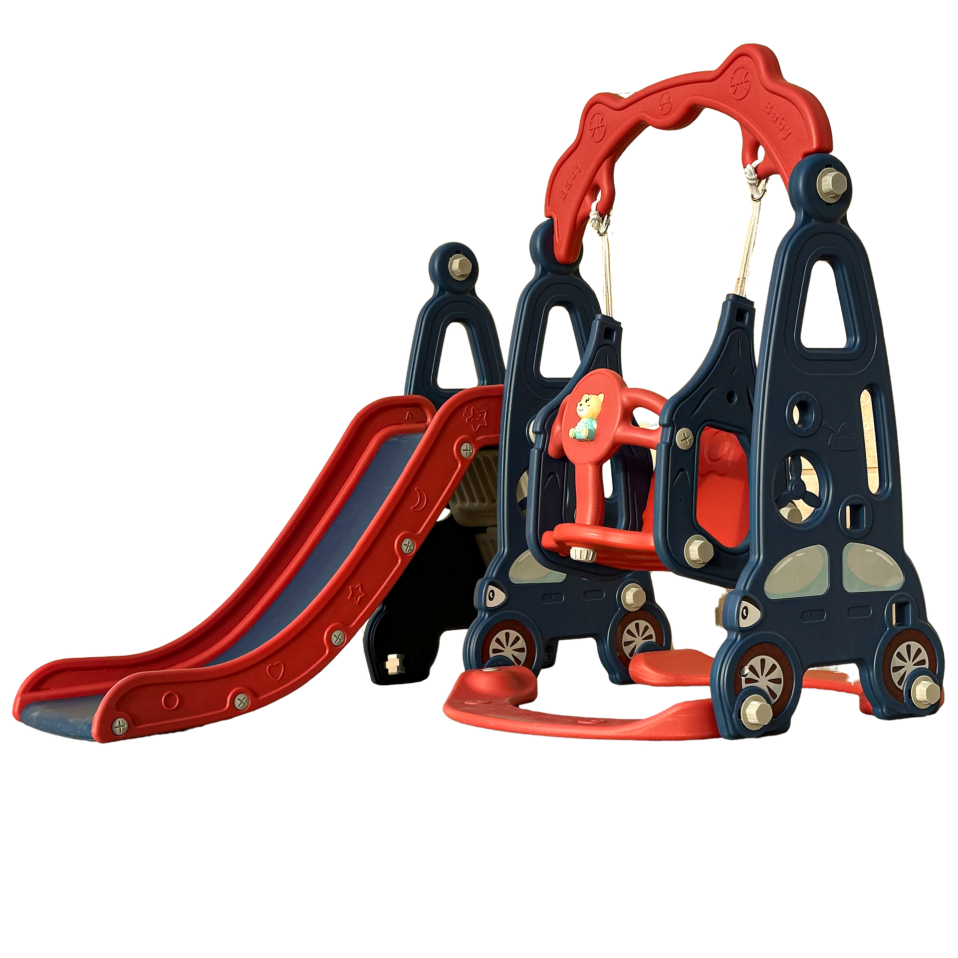 Plastic Swing with Slide Blue