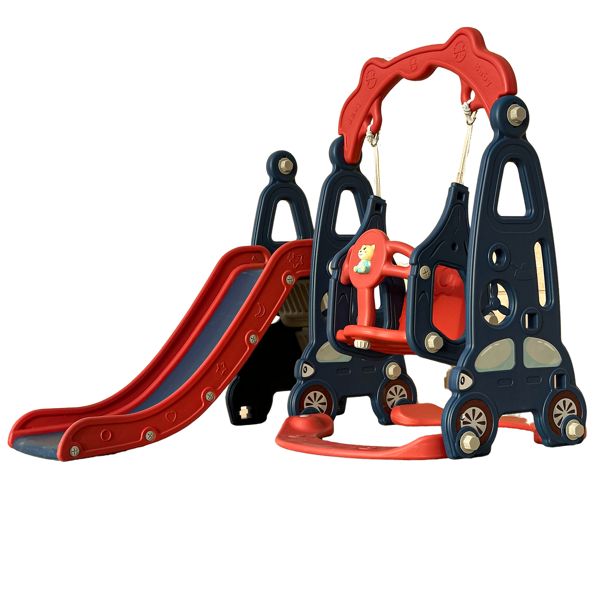 Plastic Swing with Slide Blue