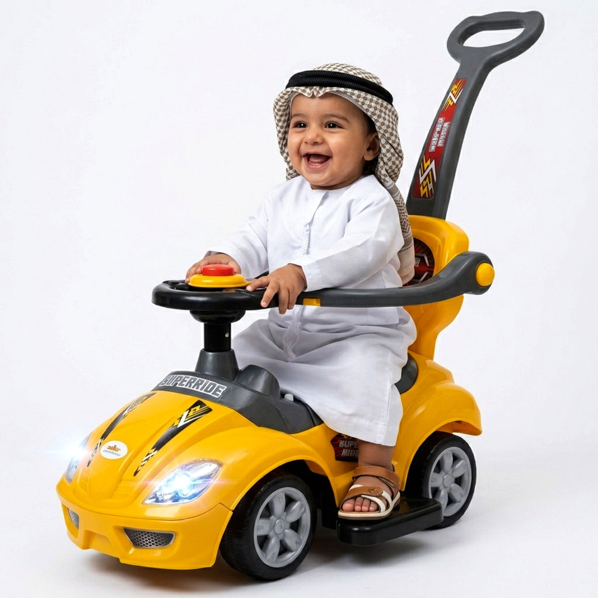 Stick Stroller with Playpen Yellow