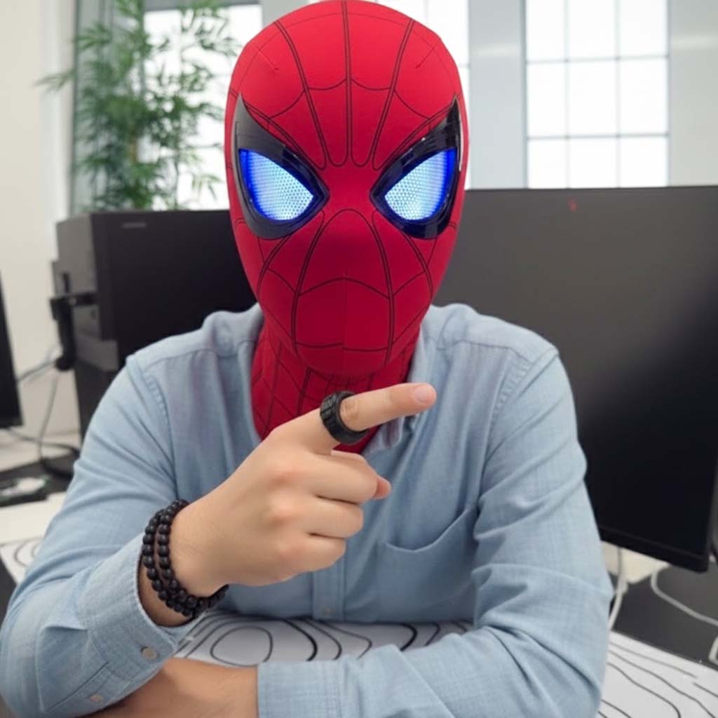 Spiderman light-up mask with remote control