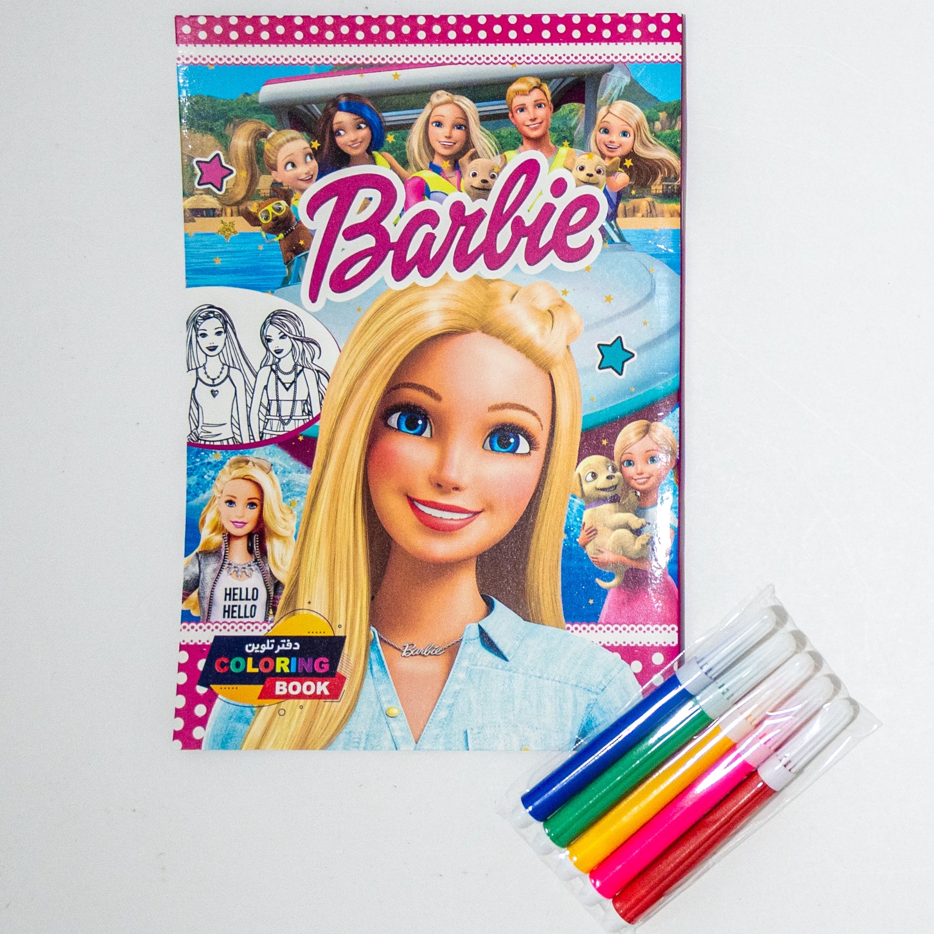 coloring book with Barbie colors