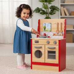Wooden Kitchen Red