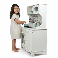 Wooden Kitchen with Tools White