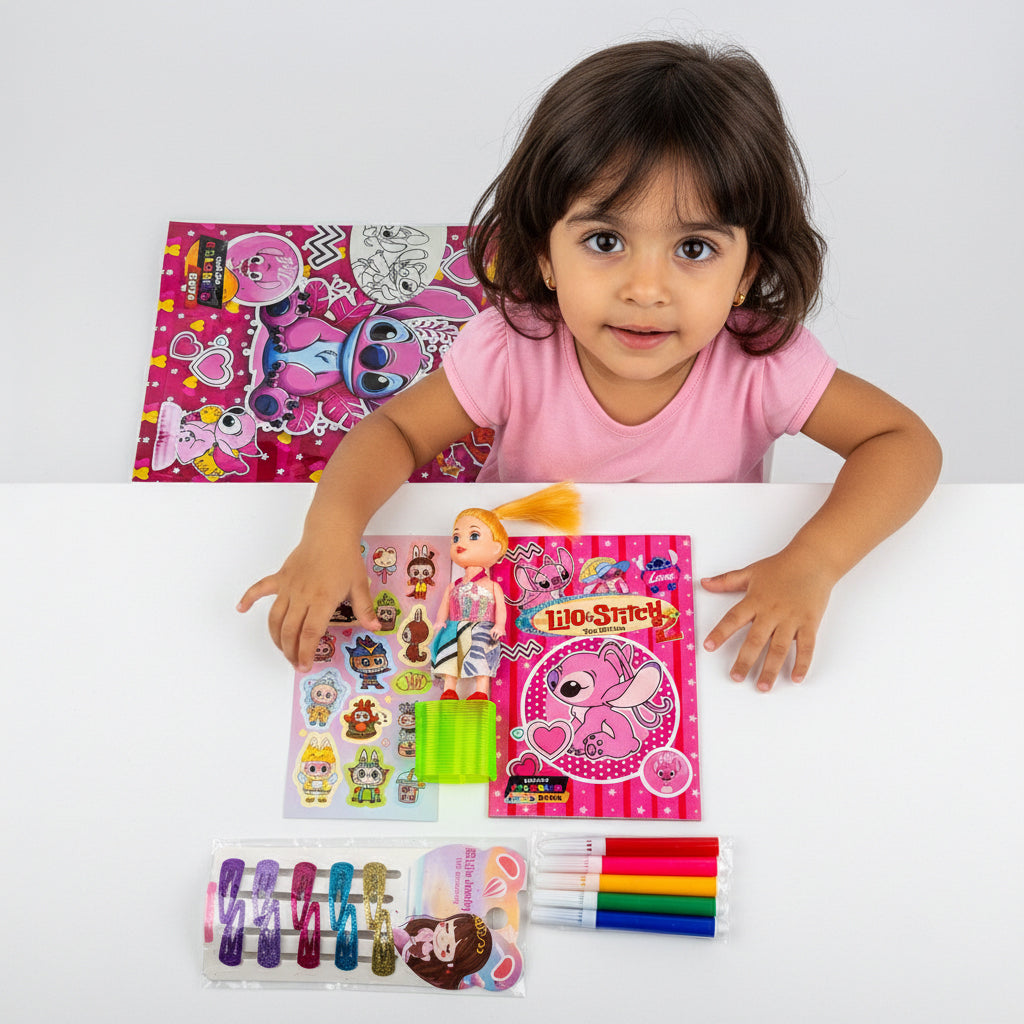 lilo stitch bag school set  - pink